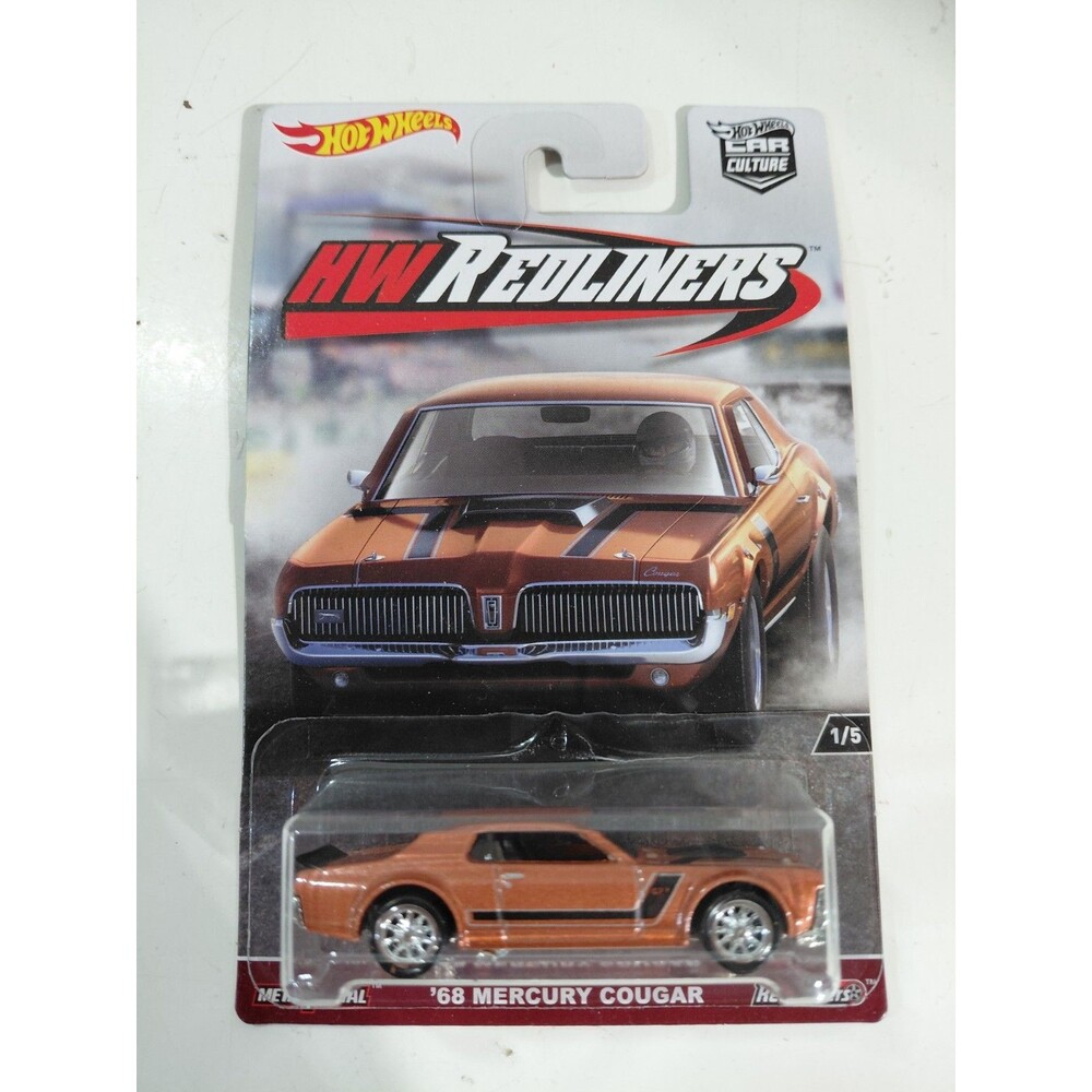 NIP Hot Wheels Redliners 1:64 Die Cast 1968 Mercury Cougar 427 Muscle Car
